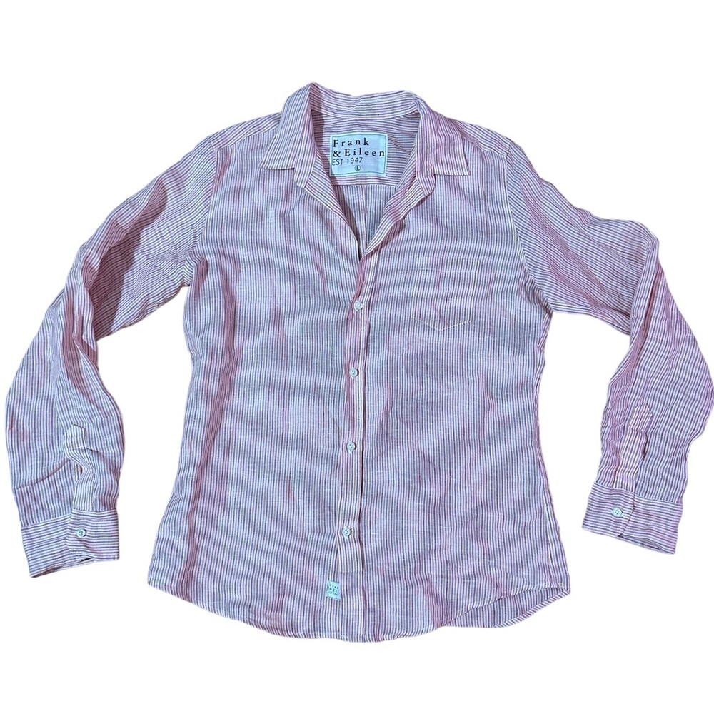 Frank & Eileen Striped Linen Button Down Size L
